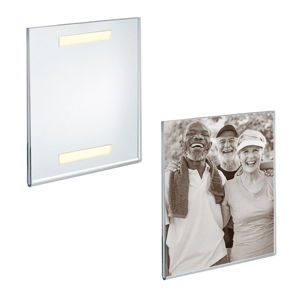 Clear Acrylic Wall Artwork and Photo Frame with Tape 8'' W x 10'' H Portrait / Vertical, 2PK